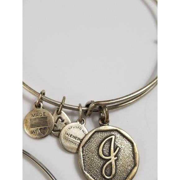 FOUR bracelets 2 1/2 " 1-Alex & Ani with J/ 1-grad bracelet/1- daughter/1-soccer - Picture 7 of 16